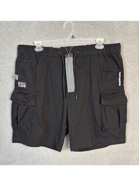 Smoke Rise Men's Twill Multi Pocket Cargo Shorts WS23299 Black 2XL NWT's.